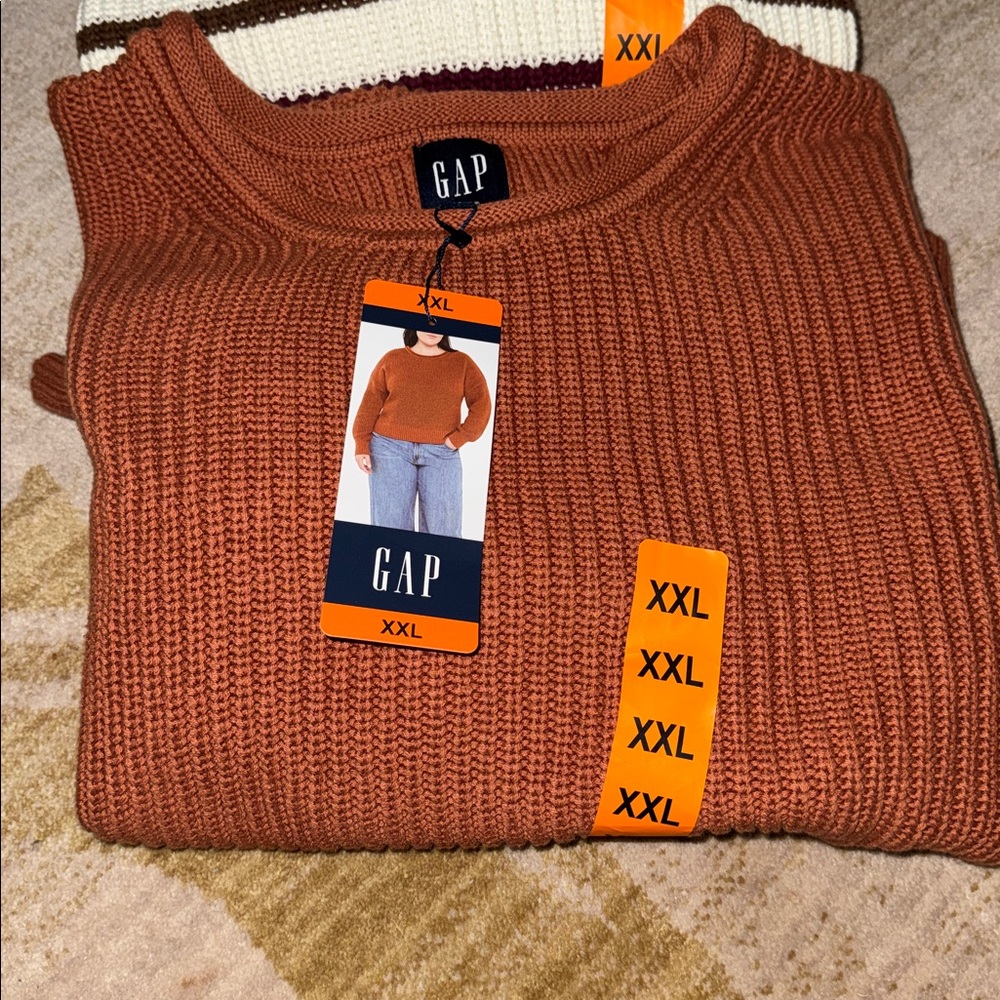 GAP womens Crewneck Sweater - White and Brown - Picture 2 of 3